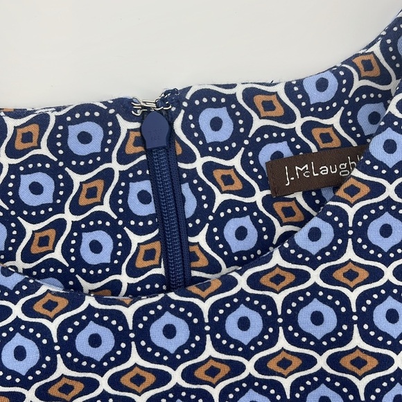 J. McLaughlin Women's Devon Dress Blue Stretch Sleeveless Geometric Size Small - Picture 6 of 8